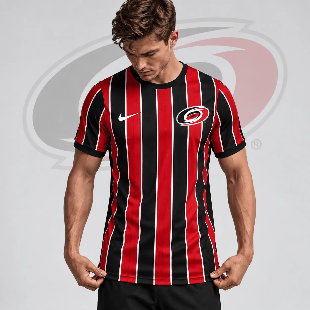 Carolina Hurricanes | Premium NHL Vintage Vertical Stripe Performance T-Shirt NDN