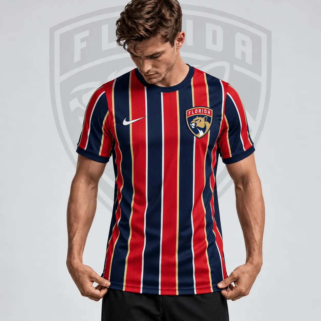 Florida Panthers | Premium NHL Vintage Vertical Stripe Performance T-Shirt NDN