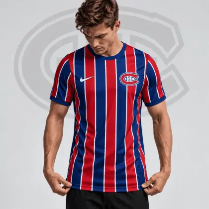 Montreal Canadiens | Premium NHL Vintage Vertical Stripe Performance T-Shirt NDN