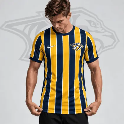 Nashville Predators | Premium NHL Vintage Vertical Stripe Performance T-Shirt NDN