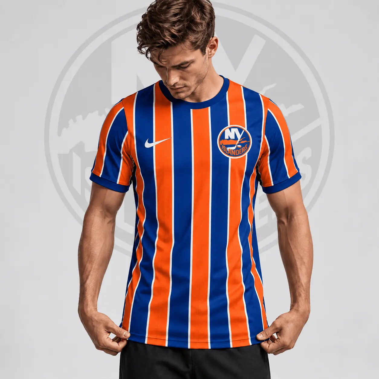 New York Islanders | Premium NHL Vintage Vertical Stripe Performance T-Shirt NDN