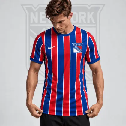 New York Rangers | Premium NHL Vintage Vertical Stripe Performance T-Shirt NDN