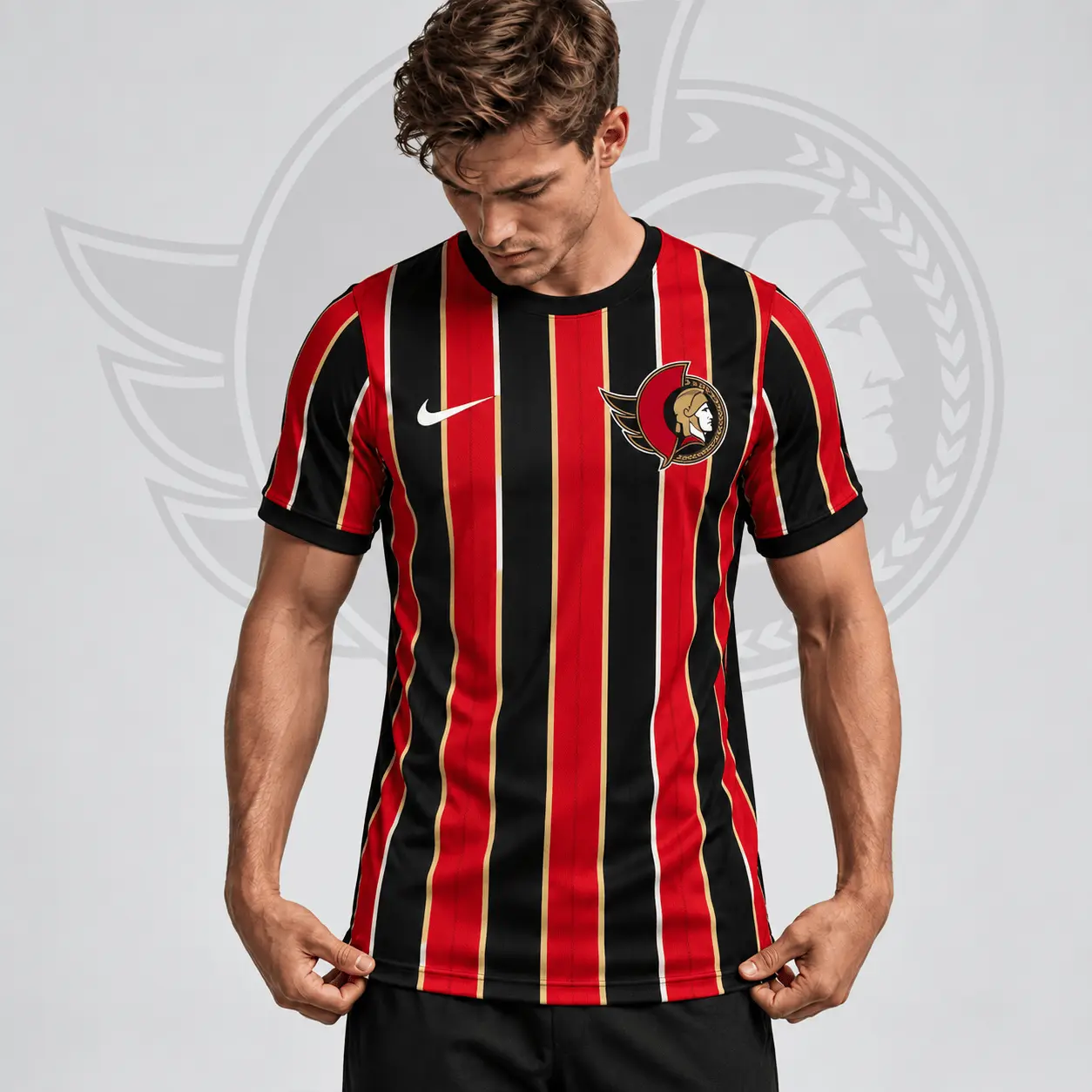 Ottawa Senators | Premium NHL Vintage Vertical Stripe Performance T-Shirt NDN