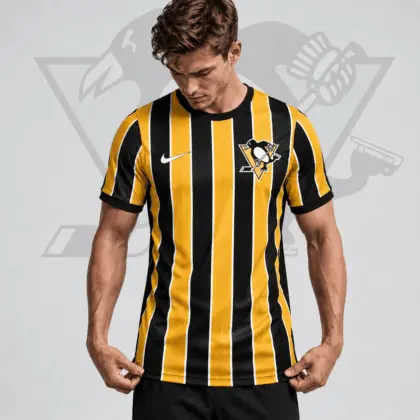 Pittsburgh Penguins | Premium NHL Vintage Vertical Stripe Performance T-Shirt NDN