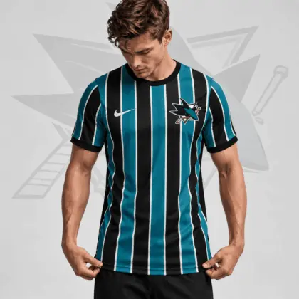 San Jose Sharks | Premium NHL Vintage Vertical Stripe Performance T-Shirt NDN
