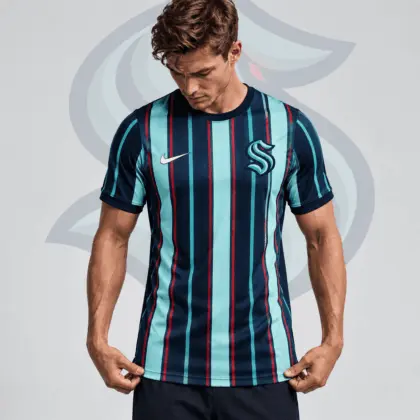 Seattle Kraken | Premium NHL Vintage Vertical Stripe Performance T-Shirt NDN