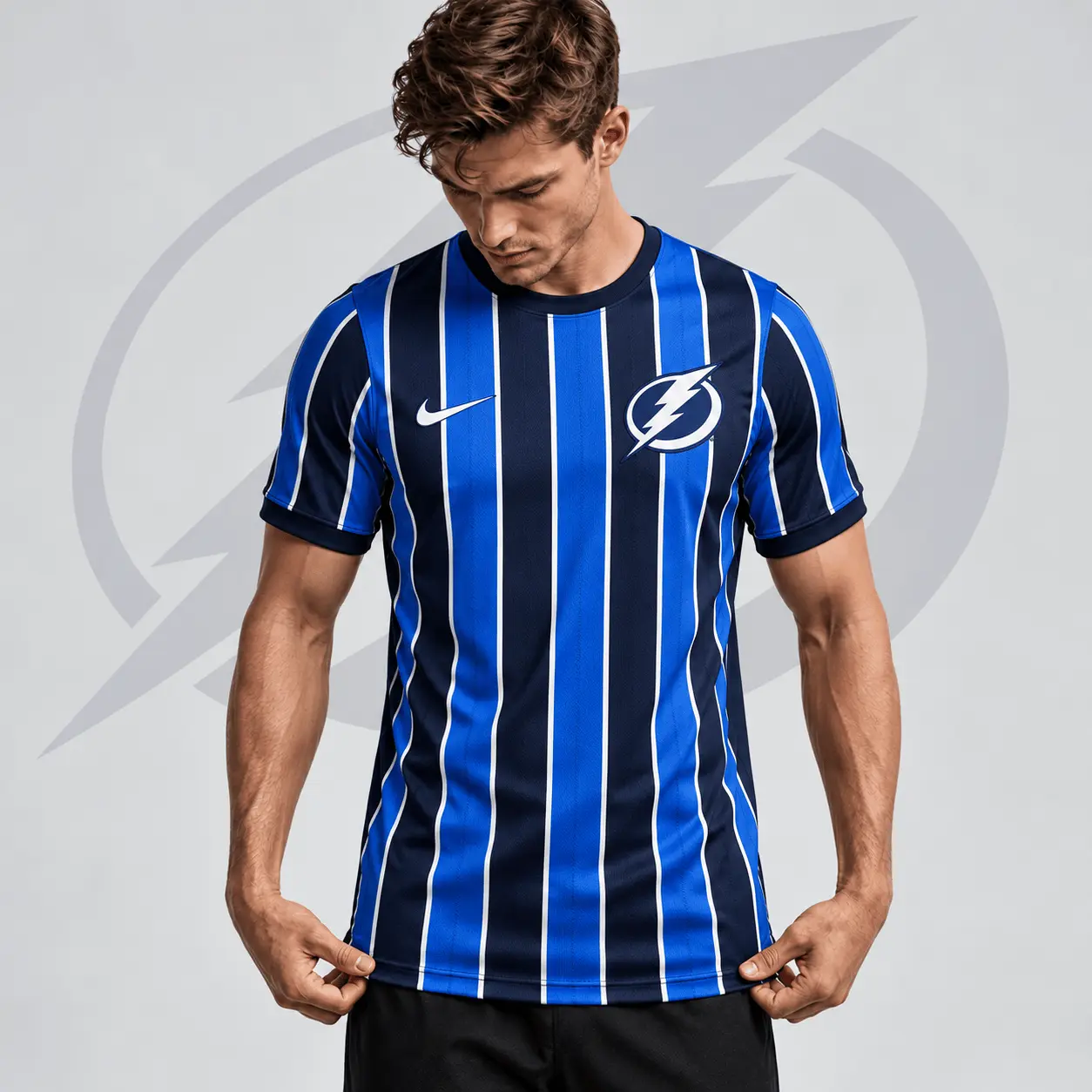 Tampa Bay Lightning | Premium NHL Vintage Vertical Stripe Performance T-Shirt NDN