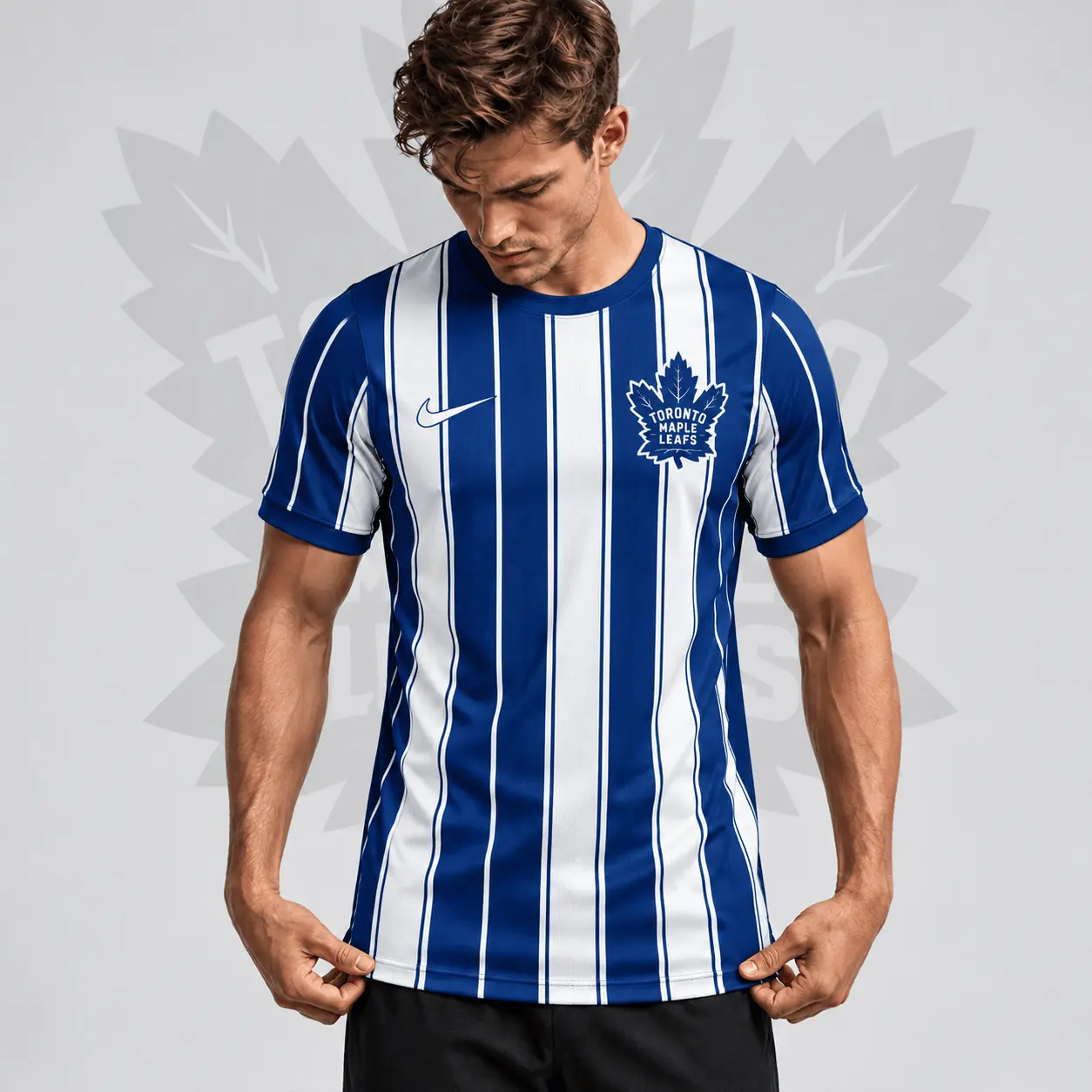Toronto Maple Leafs | Premium NHL Vintage Vertical Stripe Performance T-Shirt NDN