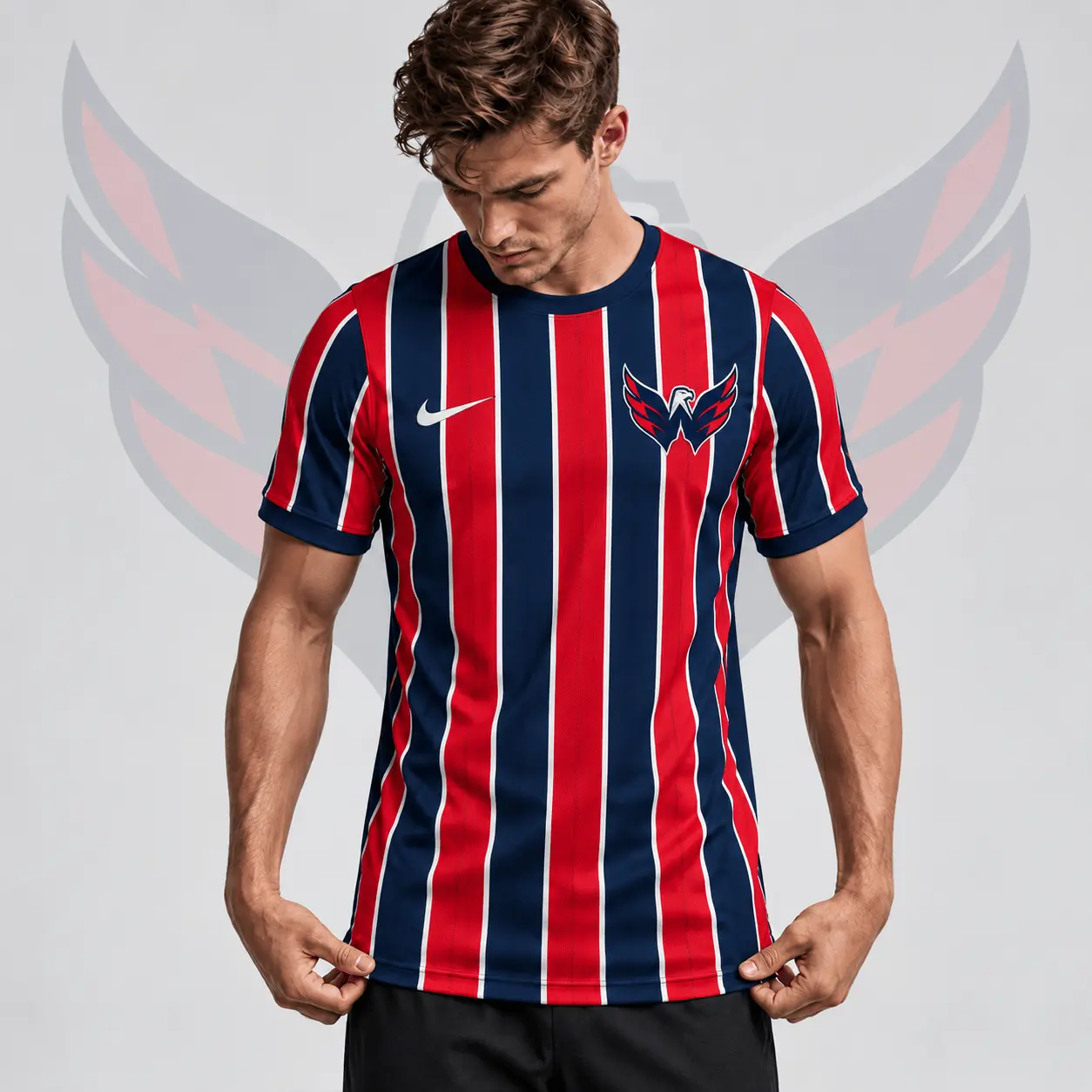 Washington Capitals | Premium NHL Vintage Vertical Stripe Performance T-Shirt NDN