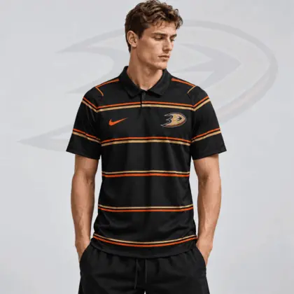 Anaheim Ducks | Premium NHL Classic Horizontal Stripe Performance Polo Shirt NDN