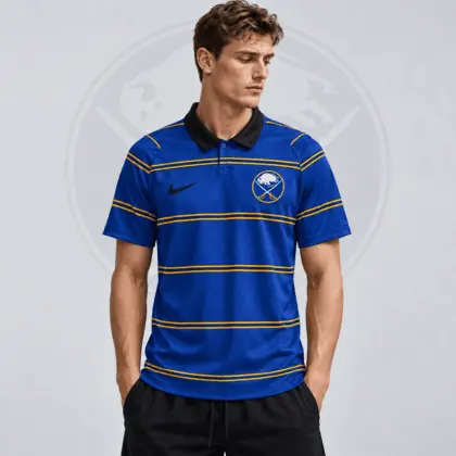 Buffalo Sabres | Premium NHL Classic Horizontal Stripe Performance Polo Shirt NDN
