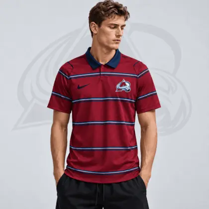 Colorado Avalanche | Premium NHL Classic Horizontal Stripe Performance Polo Shirt NDN