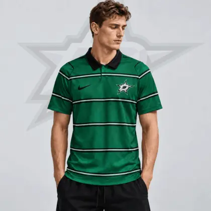 Dallas Stars | Premium NHL Classic Horizontal Stripe Performance Polo Shirt NDN