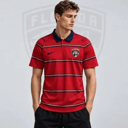 Florida Panthers | Premium NHL Classic Horizontal Stripe Performance Polo Shirt NDN