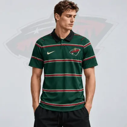 Minnesota Wild | Premium NHL Classic Horizontal Stripe Performance Polo Shirt NDN