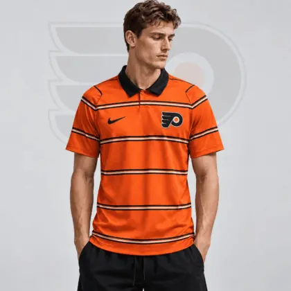 Philadelphia Flyers | Premium NHL Classic Horizontal Stripe Performance Polo Shirt NDN