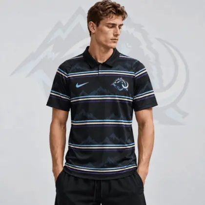 Utah Mammoth | Premium NHL Classic Horizontal Stripe Performance Polo Shirt NDN