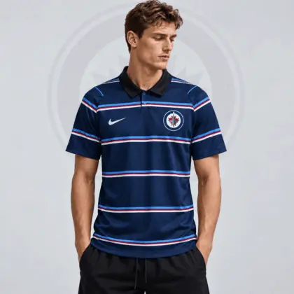 Winnipeg Jets | Premium NHL Classic Horizontal Stripe Performance Polo Shirt NDN