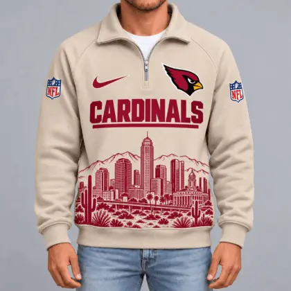 Arizona Cardinals | Premium NFL Cityscape Vintage Quarter-Zip Sweatshirt TD