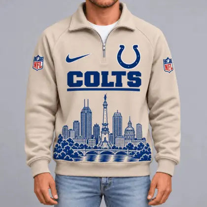 Indianapolis Colts | Premium NFL Cityscape Vintage Quarter-Zip Sweatshirt TD