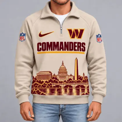 Washington Commanders | Premium NFL Cityscape Vintage Quarter-Zip Sweatshirt TD