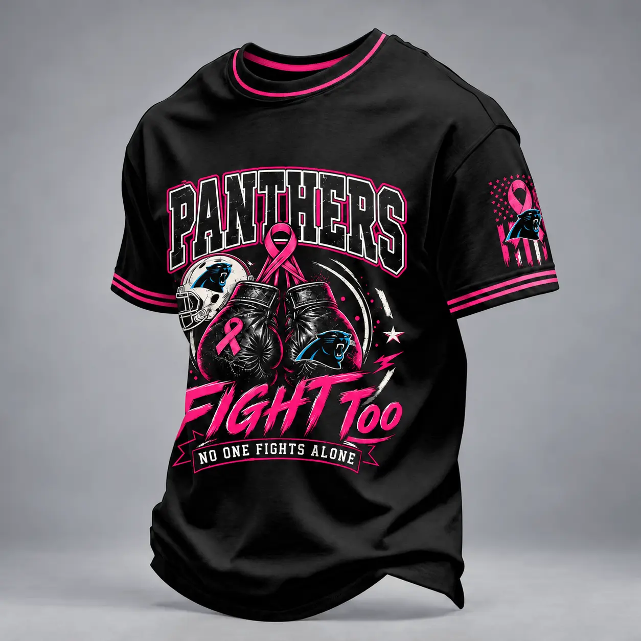 Carolina Panthers | Premium NFL No One Fights Alone Breast Cancer Awareness T-Shirt TD