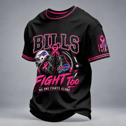 Buffalo Bills | Premium NFL No One Fights Alone Breast Cancer Awareness T-Shirt TD