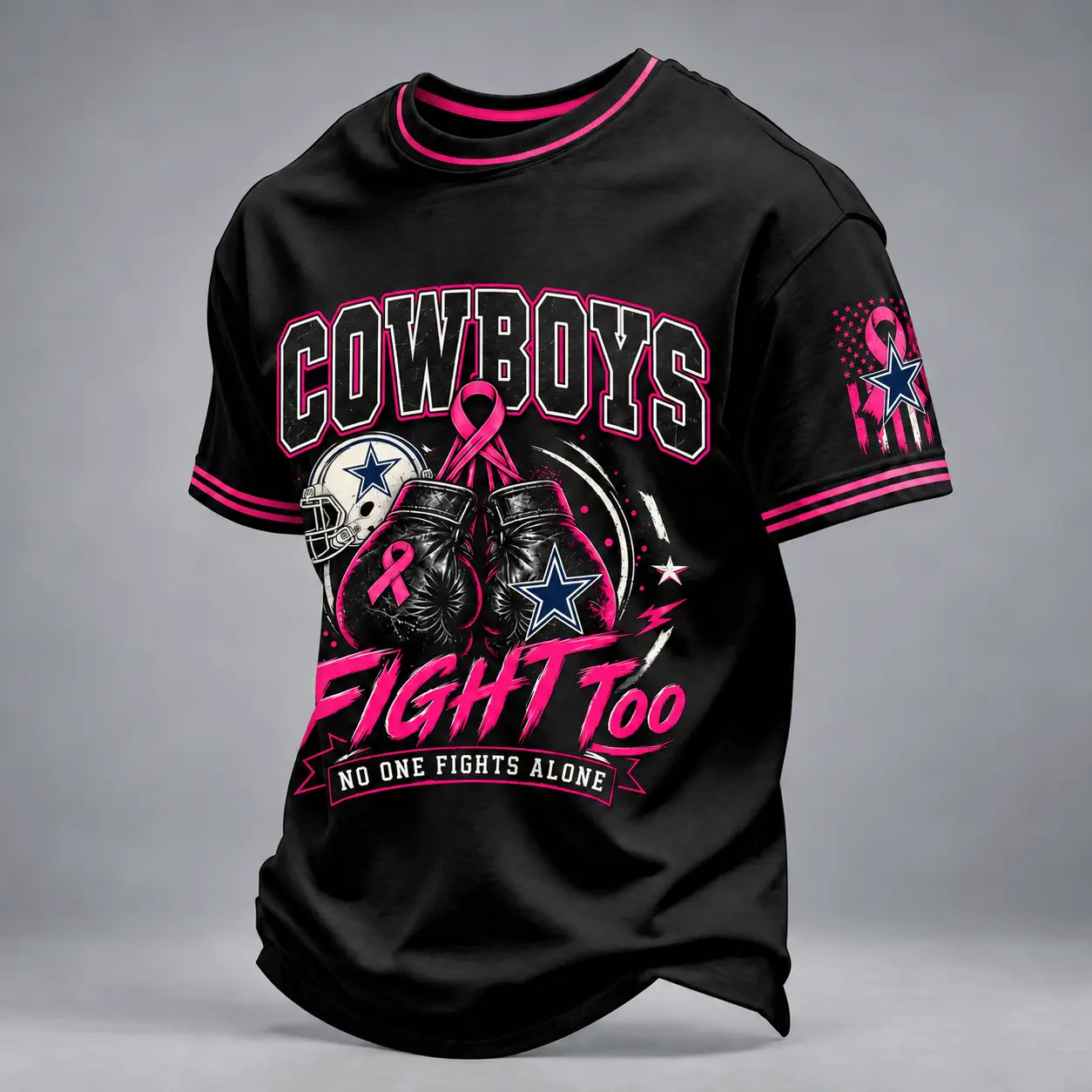 Dallas Cowboys | Premium NFL No One Fights Alone Breast Cancer Awareness T-Shirt TD