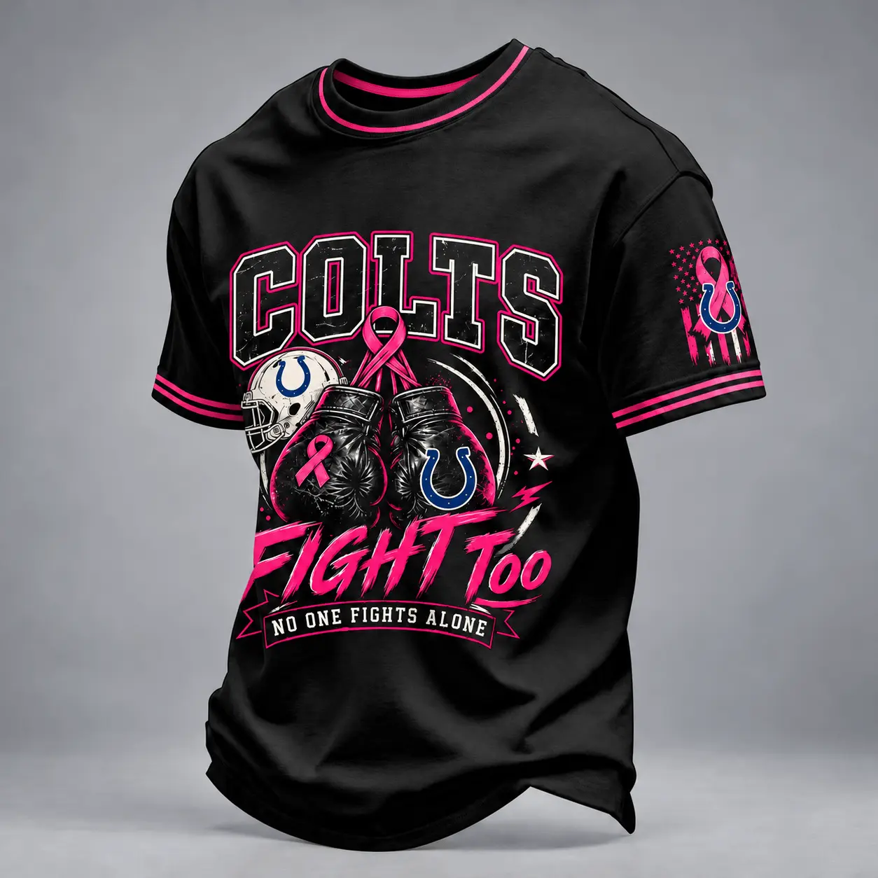 Indianapolis Colts | Premium NFL No One Fights Alone Breast Cancer Awareness T-Shirt TD