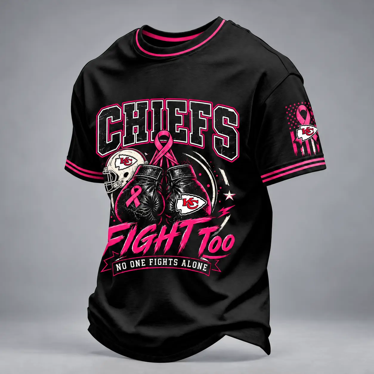 Kansas City Chiefs | Premium NFL No One Fights Alone Breast Cancer Awareness T-Shirt TD