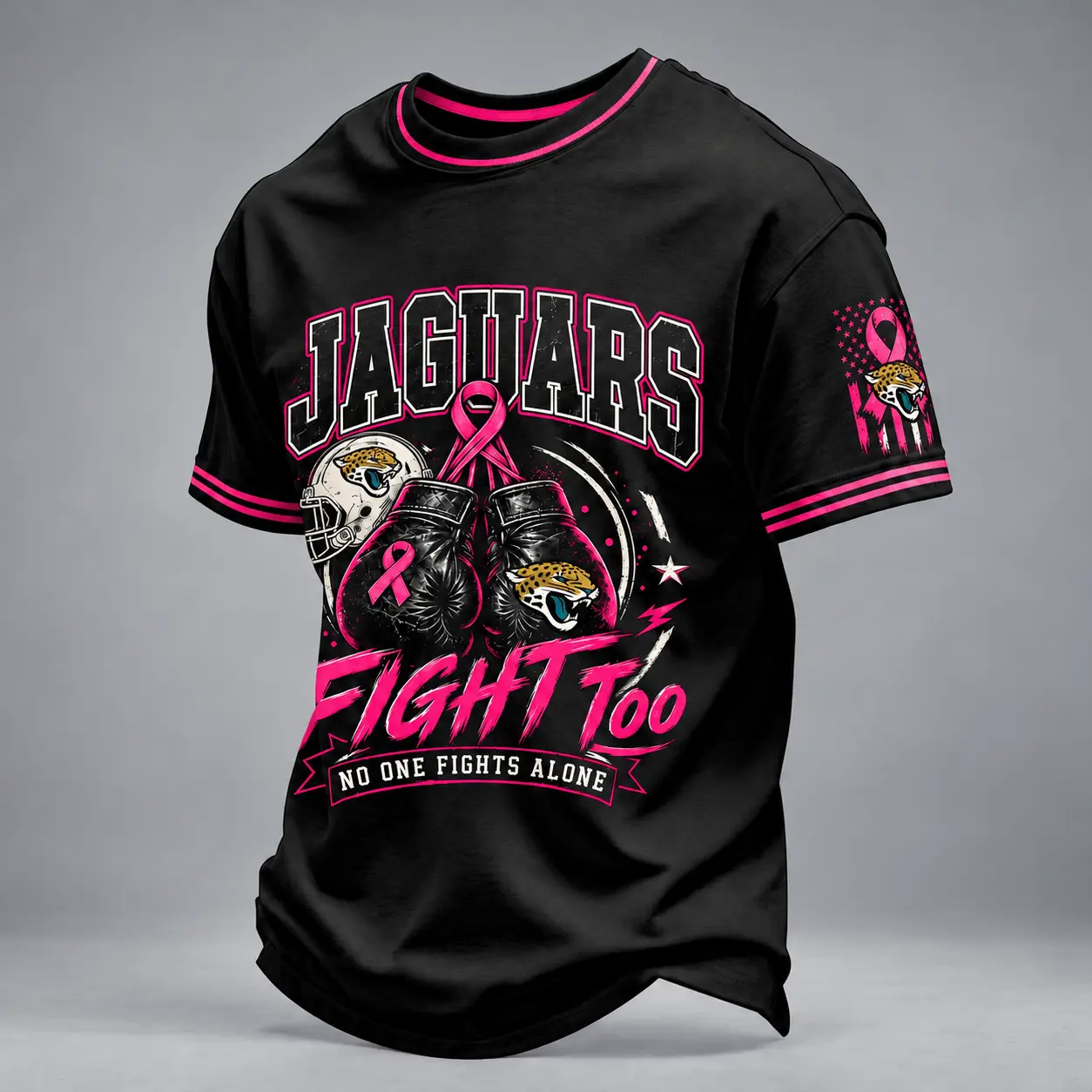 Jacksonville Jaguars | Premium NFL No One Fights Alone Breast Cancer Awareness T-Shirt TD