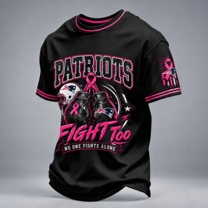 New England Patriots | Premium NFL No One Fights Alone Breast Cancer Awareness T-Shirt TD