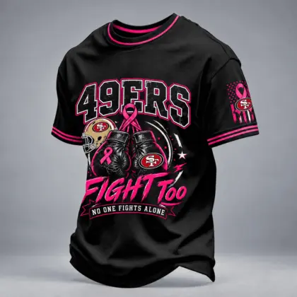 San Francisco 49ers | Premium NFL No One Fights Alone Breast Cancer Awareness T-Shirt TD