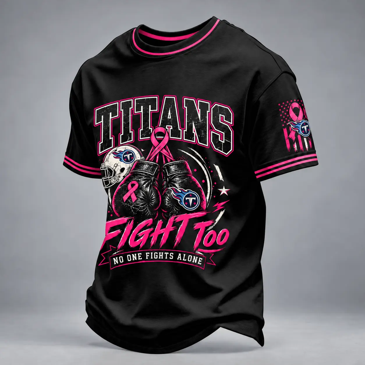 Tennessee Titans | Premium NFL No One Fights Alone Breast Cancer Awareness T-Shirt TD