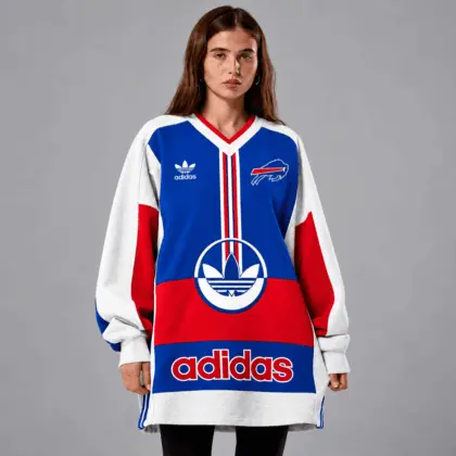 Buffalo Bills | Premium NFL Vintage Varsity Oversized V-Neck Sweatshirt TD