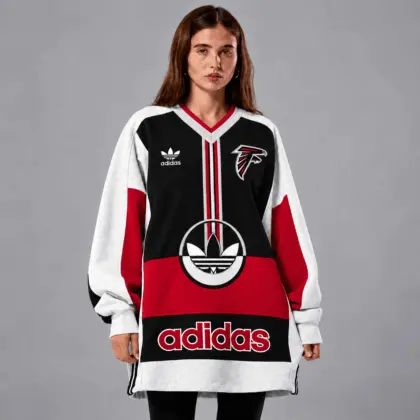 Atlanta Falcons | Premium NFL Vintage Varsity Oversized V-Neck Sweatshirt TD