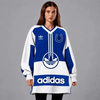 Indianapolis Colts | Premium NFL Vintage Varsity Oversized V-Neck Sweatshirt TD