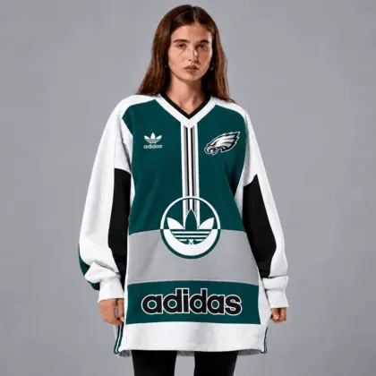 Philadelphia Eagles | Premium NFL Vintage Varsity Oversized V-Neck Sweatshirt TD
