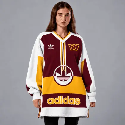 Washington Commanders | Premium NFL Vintage Varsity Oversized V-Neck Sweatshirt TD