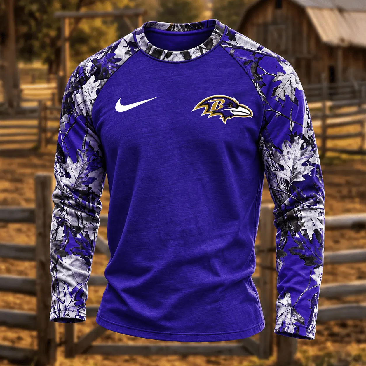 Baltimore Ravens | Premium NFL Camo Hunting Long Sleeve Shirt TD