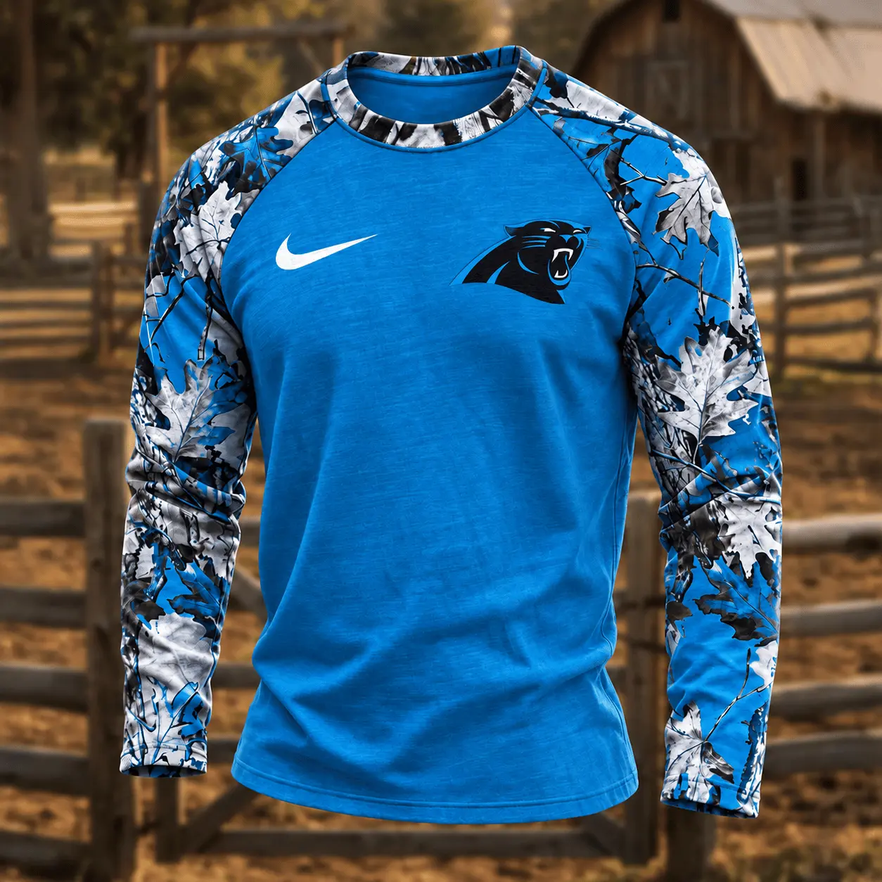 Carolina Panthers | Premium NFL Camo Hunting Long Sleeve Shirt TD