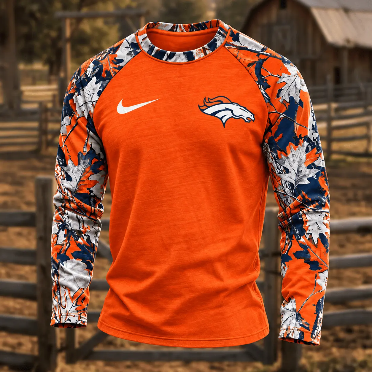 Denver Broncos | Premium NFL Camo Hunting Long Sleeve Shirt TD