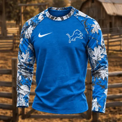 Detroit Lions | Premium NFL Camo Hunting Long Sleeve Shirt TD