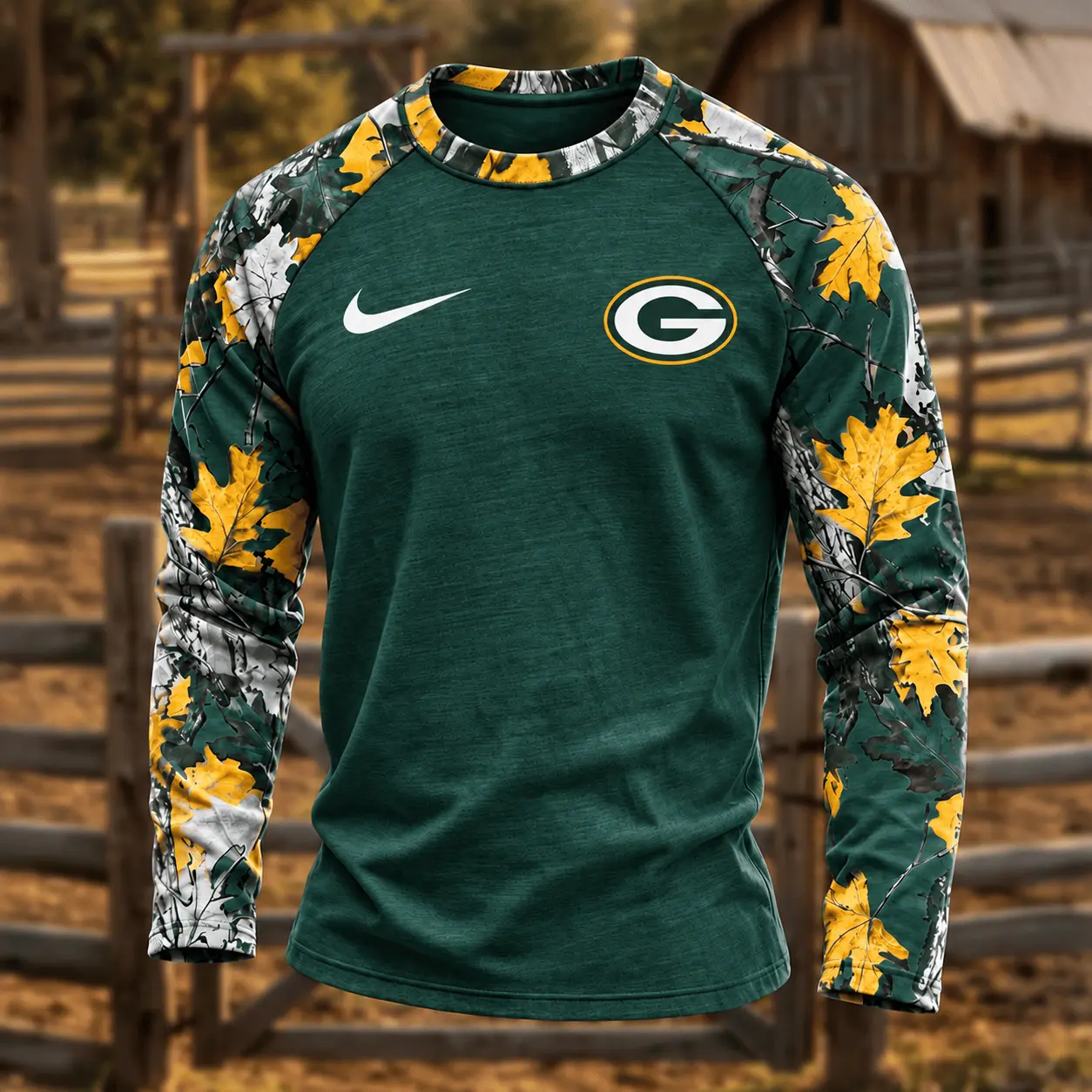 Green Bay Packers | Premium NFL Camo Hunting Long Sleeve Shirt TD