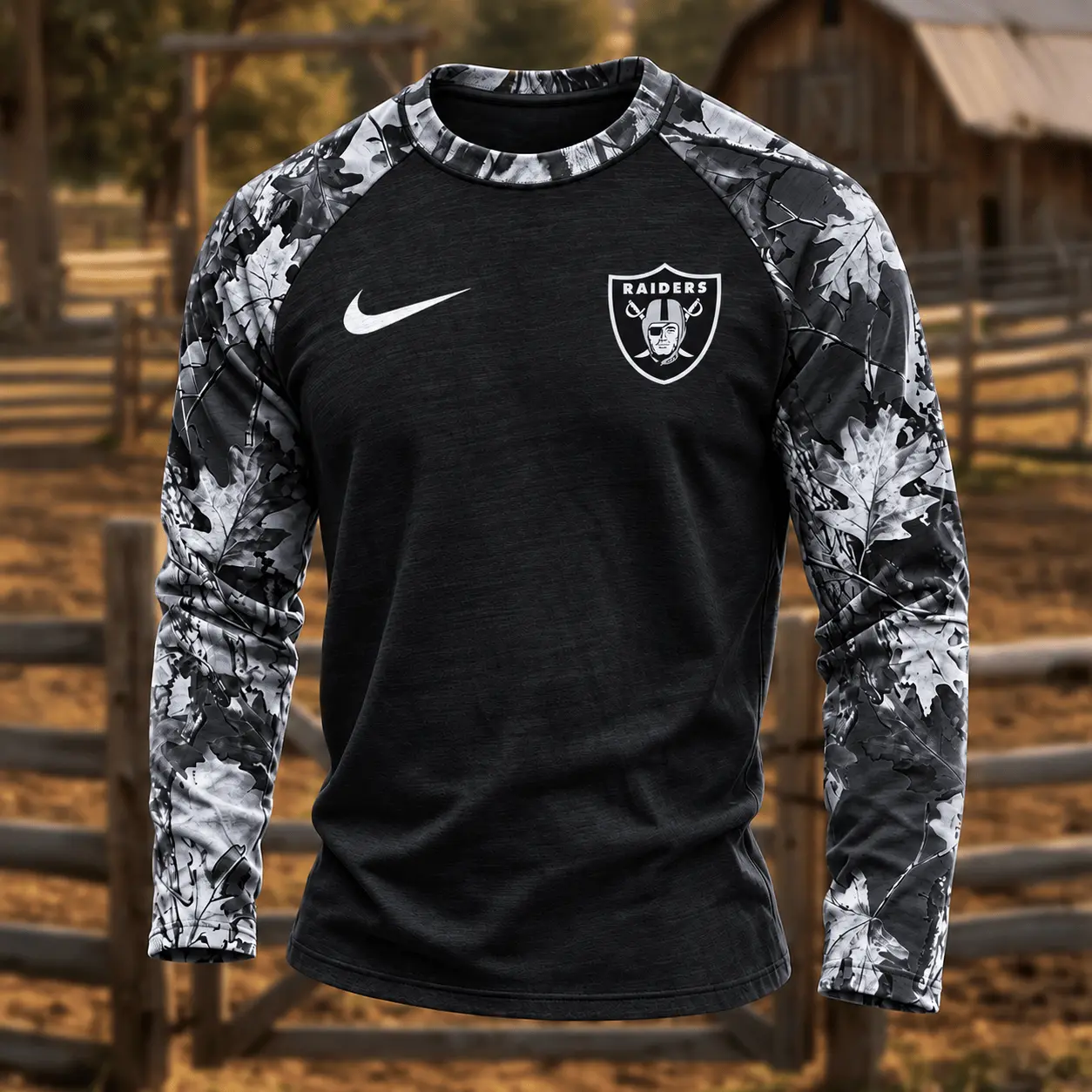 Las Vegas Raiders | Premium NFL Camo Hunting Long Sleeve Shirt TD