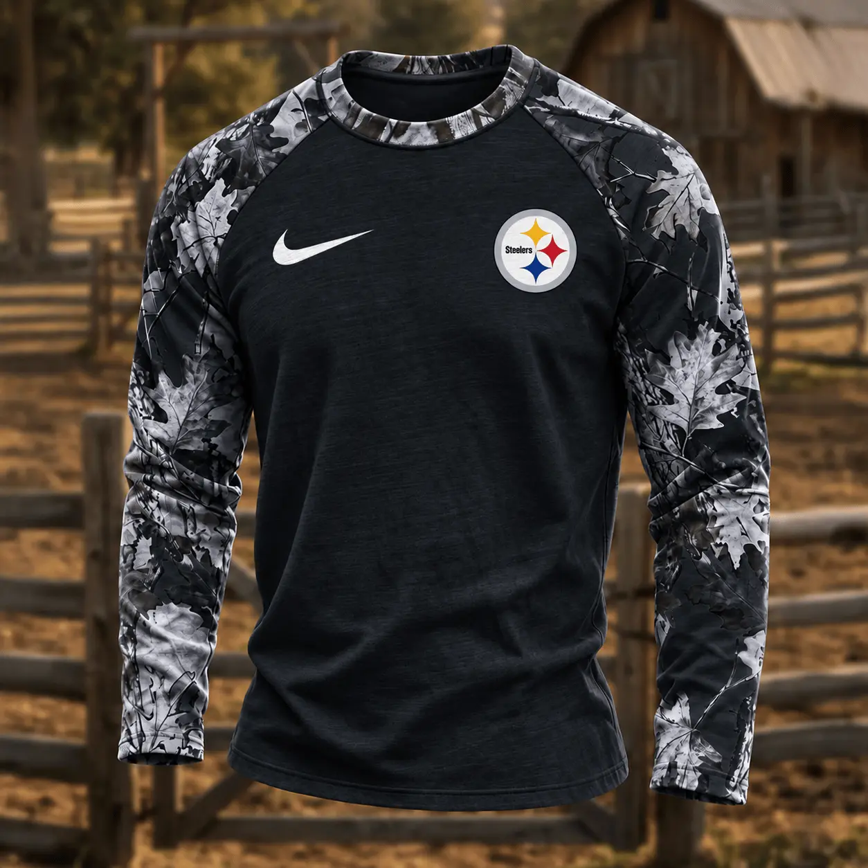 Pittsburgh Steelers | Premium NFL Camo Hunting Long Sleeve Shirt TD