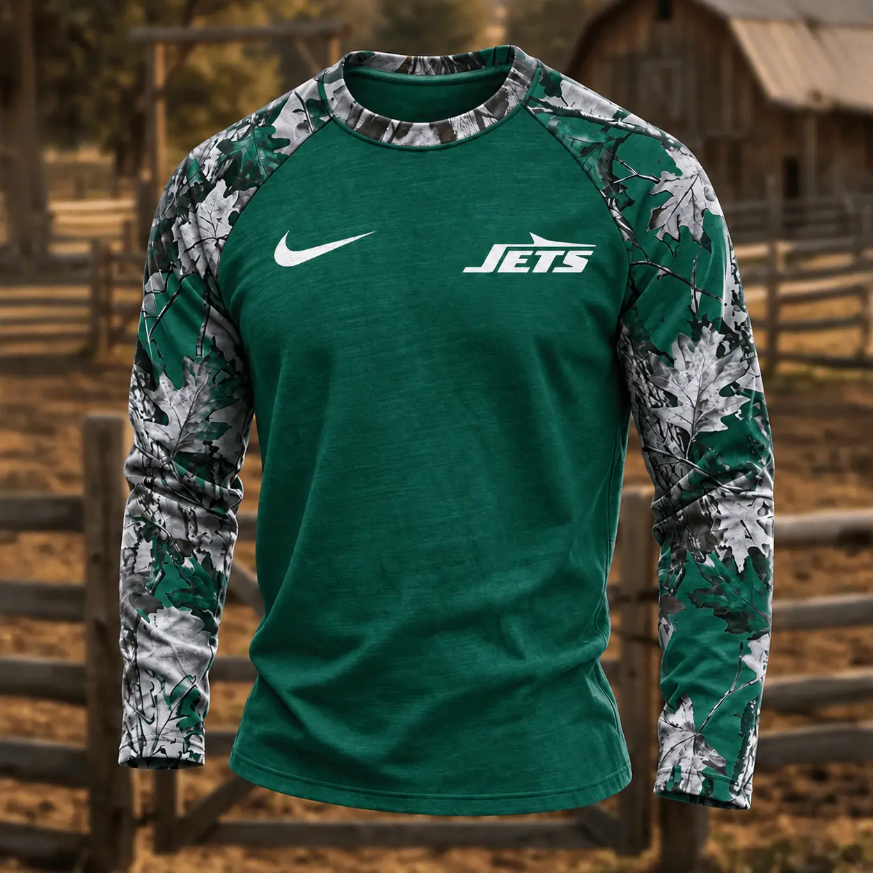New York Jets | Premium NFL Camo Hunting Long Sleeve Shirt TD