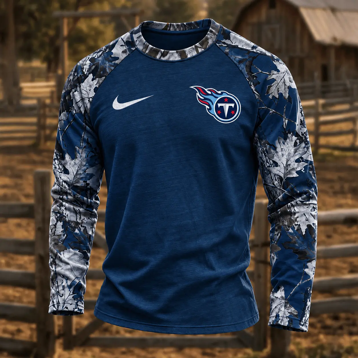 Tennessee Titans | Premium NFL Camo Hunting Long Sleeve Shirt TD