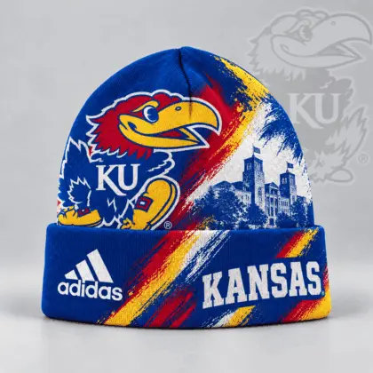 Kansas Jayhawks | Premium NCAA Varsity Brushstroke Knit Cuffed Beanie NDN