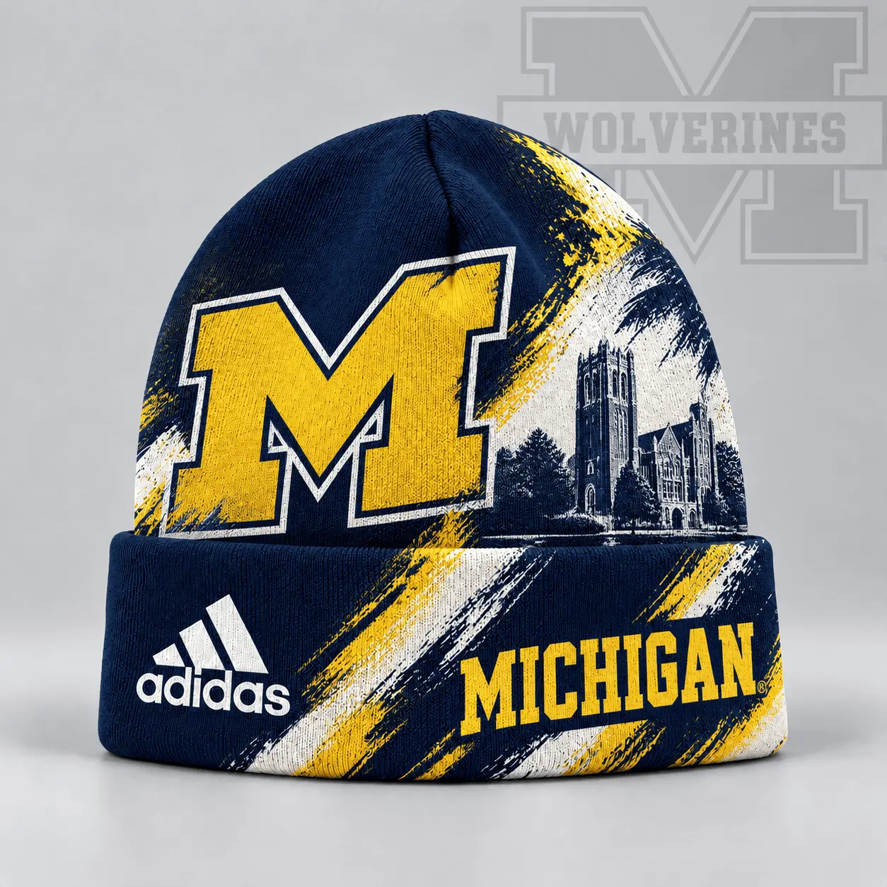 Michigan Wolverines | Premium NCAA Varsity Brushstroke Knit Cuffed Beanie NDN